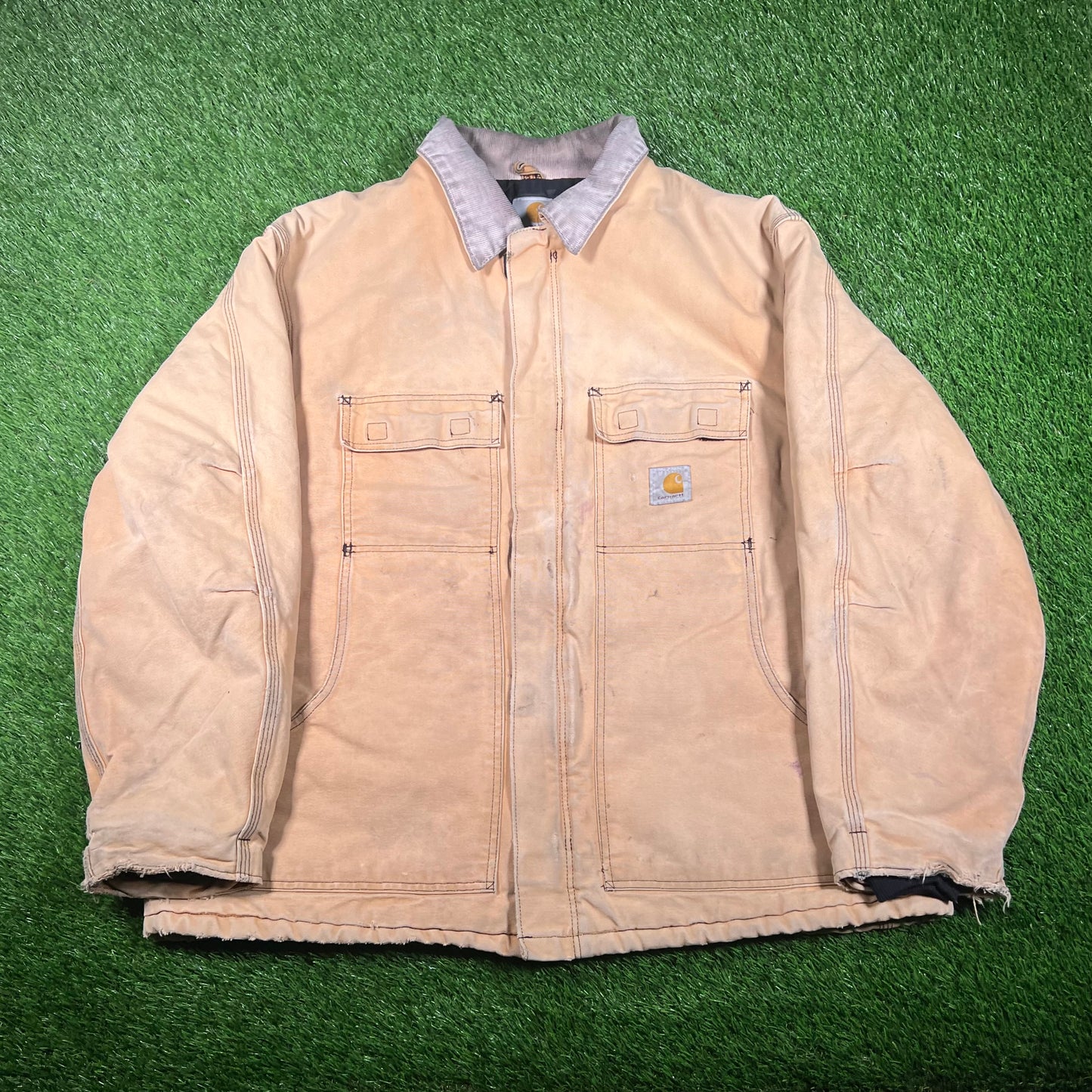 1990s Carhartt Beige Arctic Jacket Size XL USED v17594