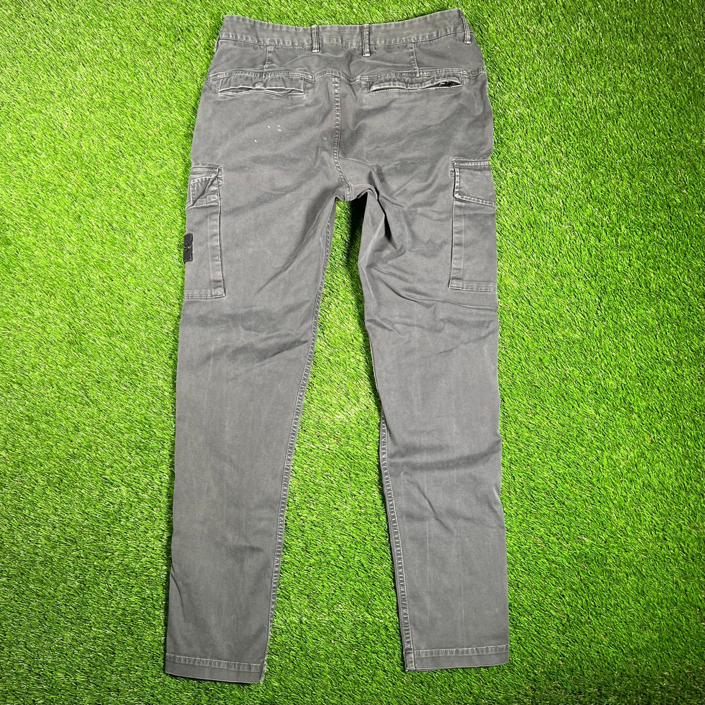 Stone Island Grey Compass Motif Cargo Pants Size 33 USED x15918