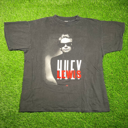 1994 Huey Lewis Winterland Tag Black Tee Size XL USED v18695