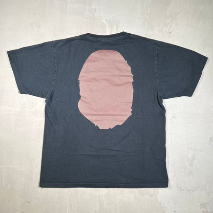 Bape Big Ape Head Black Tee Size Large USED x18745