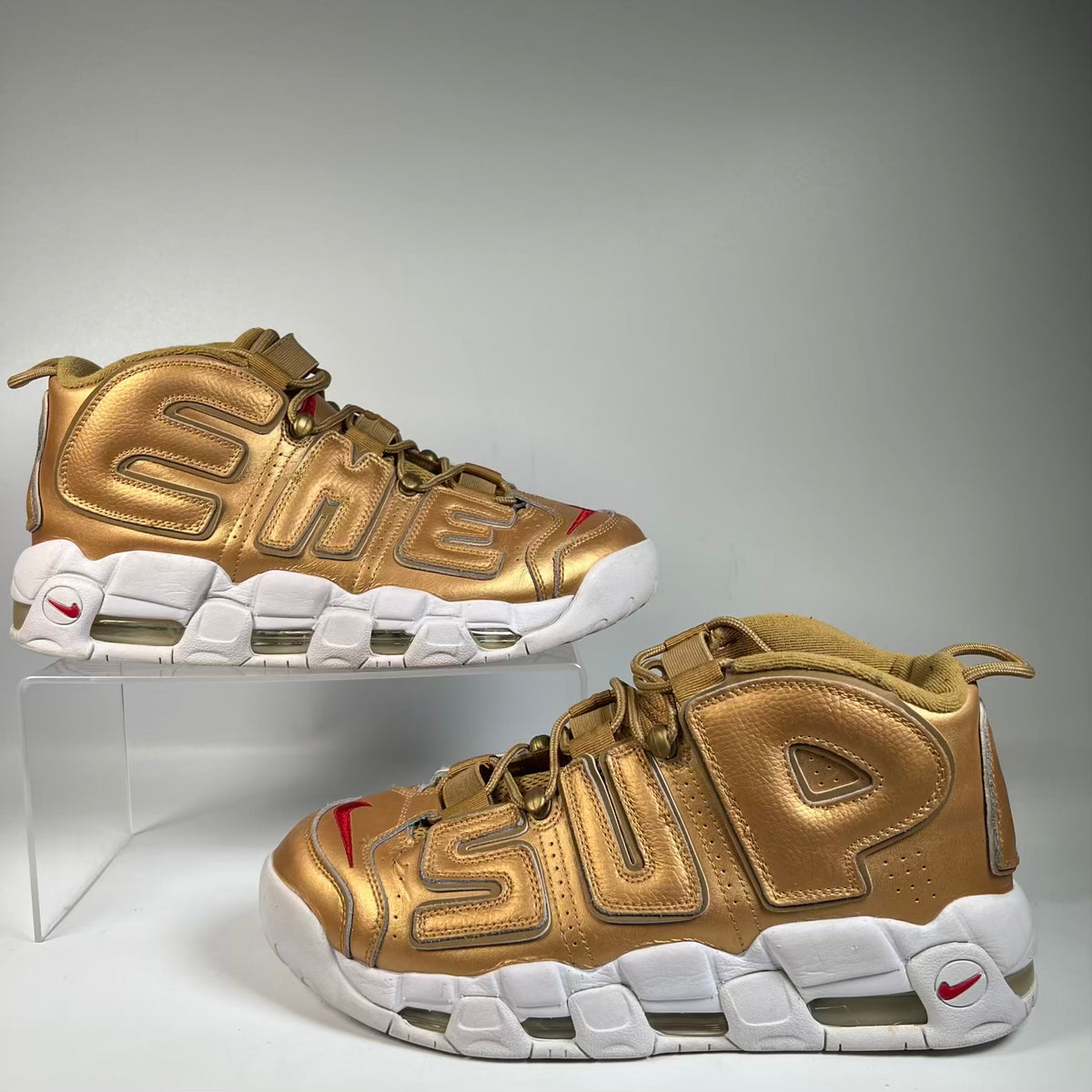 Nike Air More Uptempo Supreme Gold (2017) Size 11 USED s23445