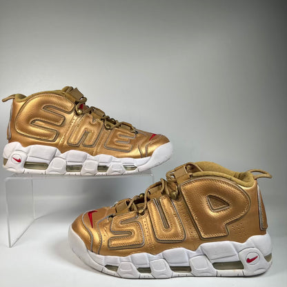 Nike Air More Uptempo Supreme Gold (2017) Size 11 USED s23445