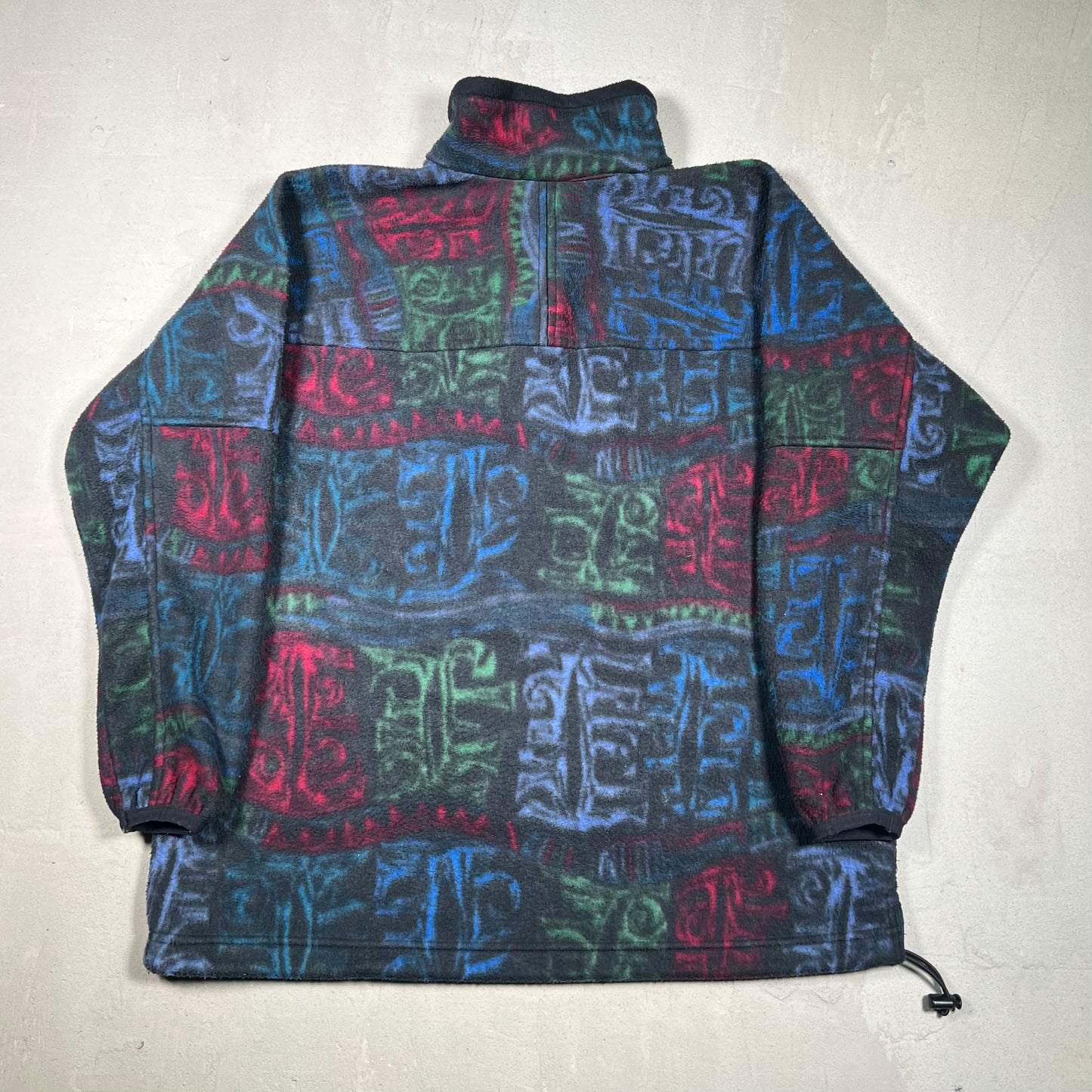 Y2K Nike F.I.T Abstract Pattern Quater Zip Fleece Jacket Size Medium USED v19281