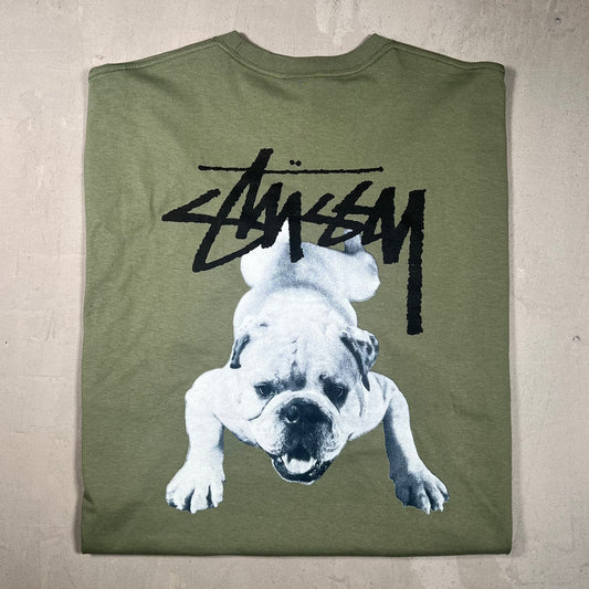 Stussy Stock Dog Green Tee Size XL NEW x17375