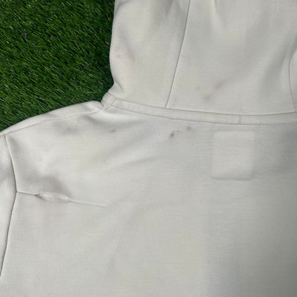 Nike White Tech Fleece Zip Up Hoodie Size Medium USED v17555
