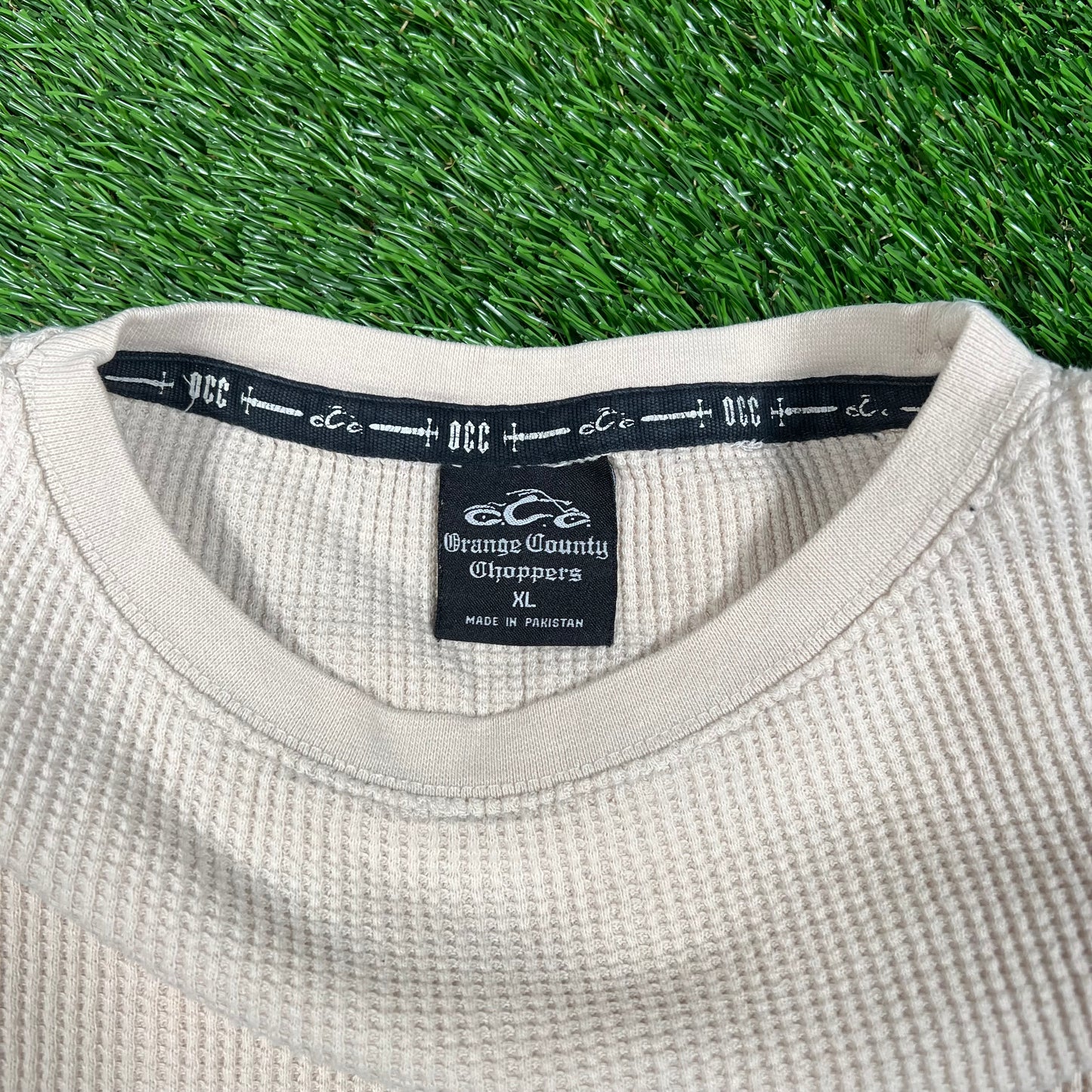 Y2K Orange Country Choppers Cream Thermal Size XL USED v17959