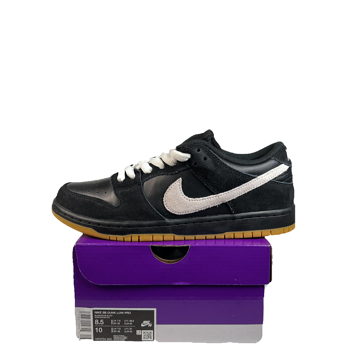 Nike Dunk Low Black White Gum (2025) Size 8.5 NEW s22988