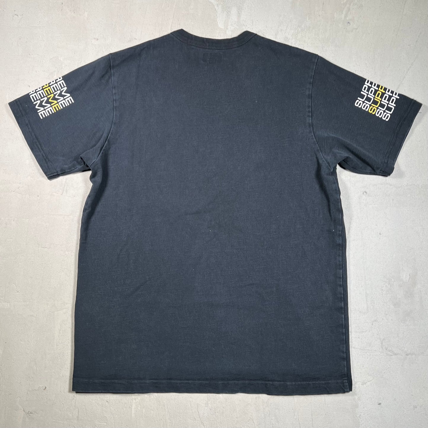 Supreme Stack Logo Black Tee (2019) Size Medium USED x17517