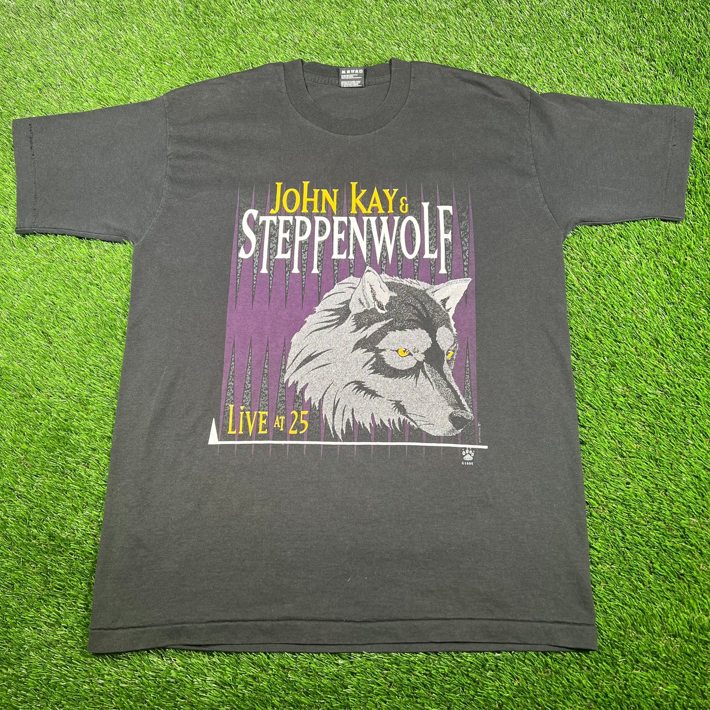 1995 Steppenwolf "Live at 25" Anniversary Tour Black Tee Size Large USED