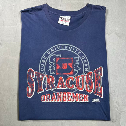 1990s Syracuse OrangeMen Crest Blue Tee Size XL USED v20094