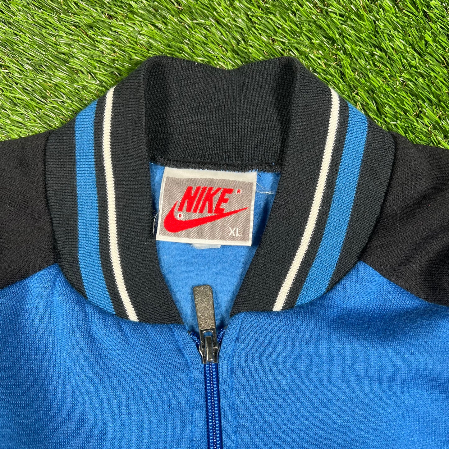 1990s Nike Light Blue Zip Up Jacket Size XL USED v17411
