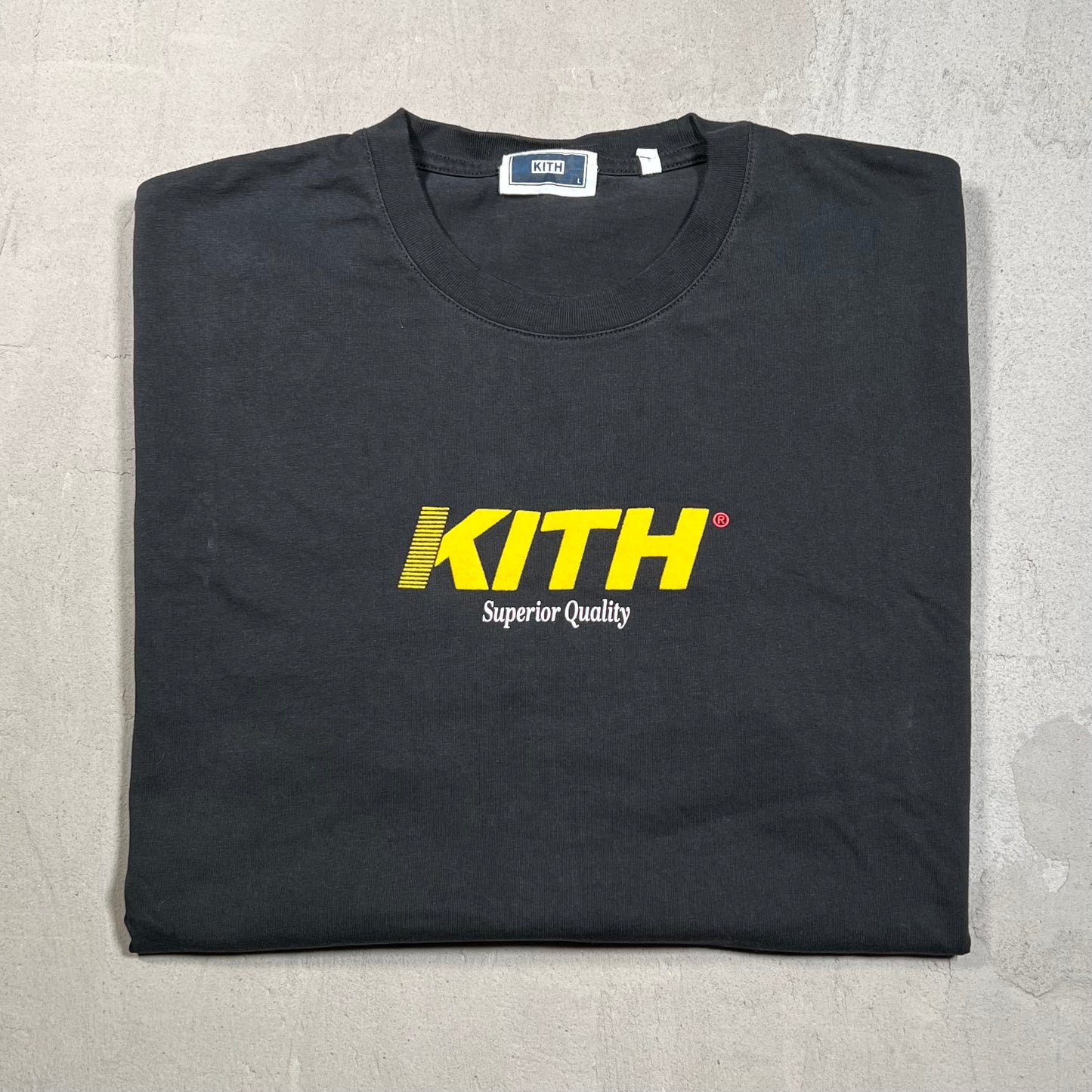 Kith Logo Tee Black/Yellow Size Large USED x17521