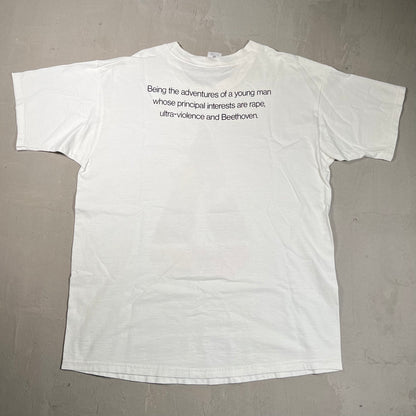 1990's Clockwork Orange Movie Promo White Tee Size XL USED v13779