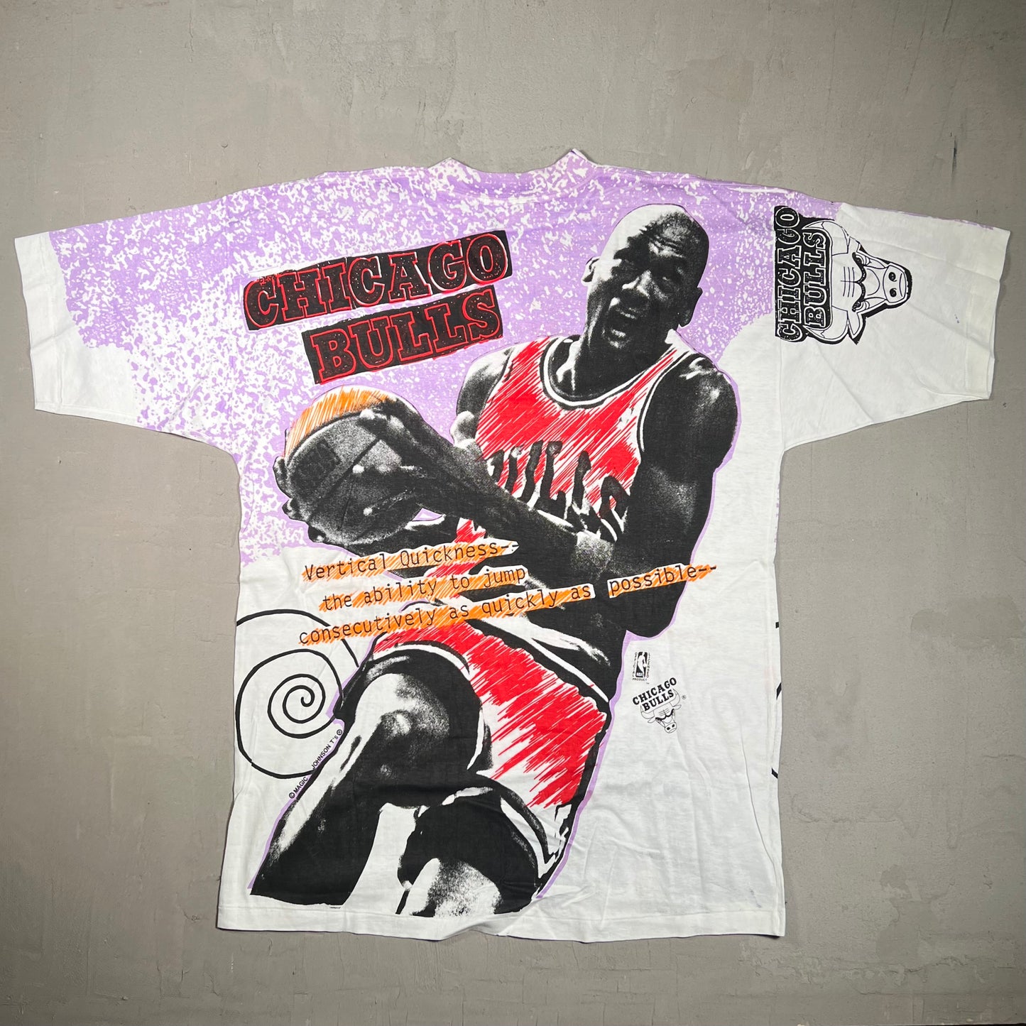 Jordan Vertical Quickness full print Magic Johnson Tag Tee Size XL NEW v5212