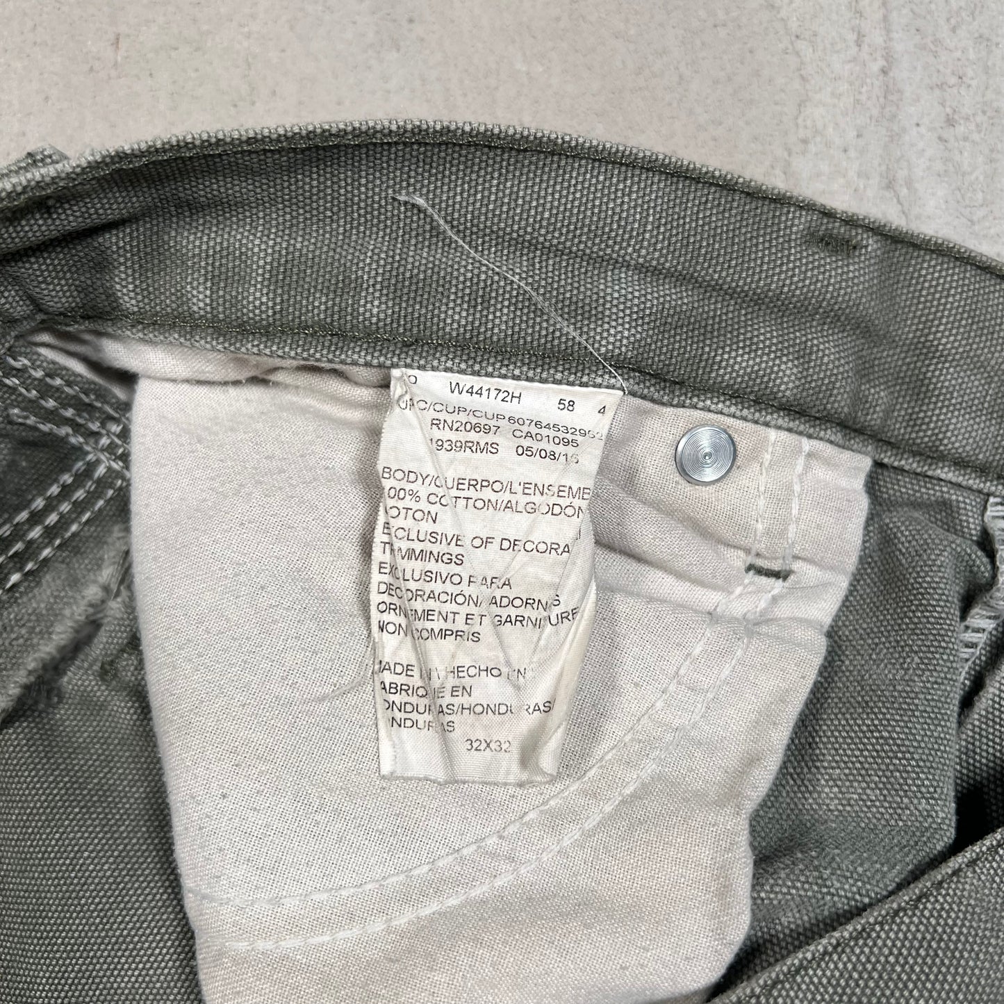Y2K Dickies Green Workwear Patched Pants Size 32x32 USED v19553