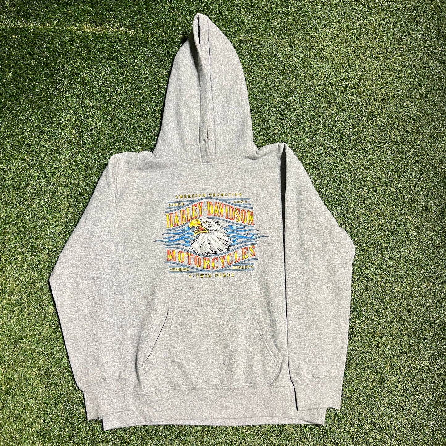 2024 Harley Davidson V Twin Morris Plains NJ Grey Hoodie Size Large USED v16283