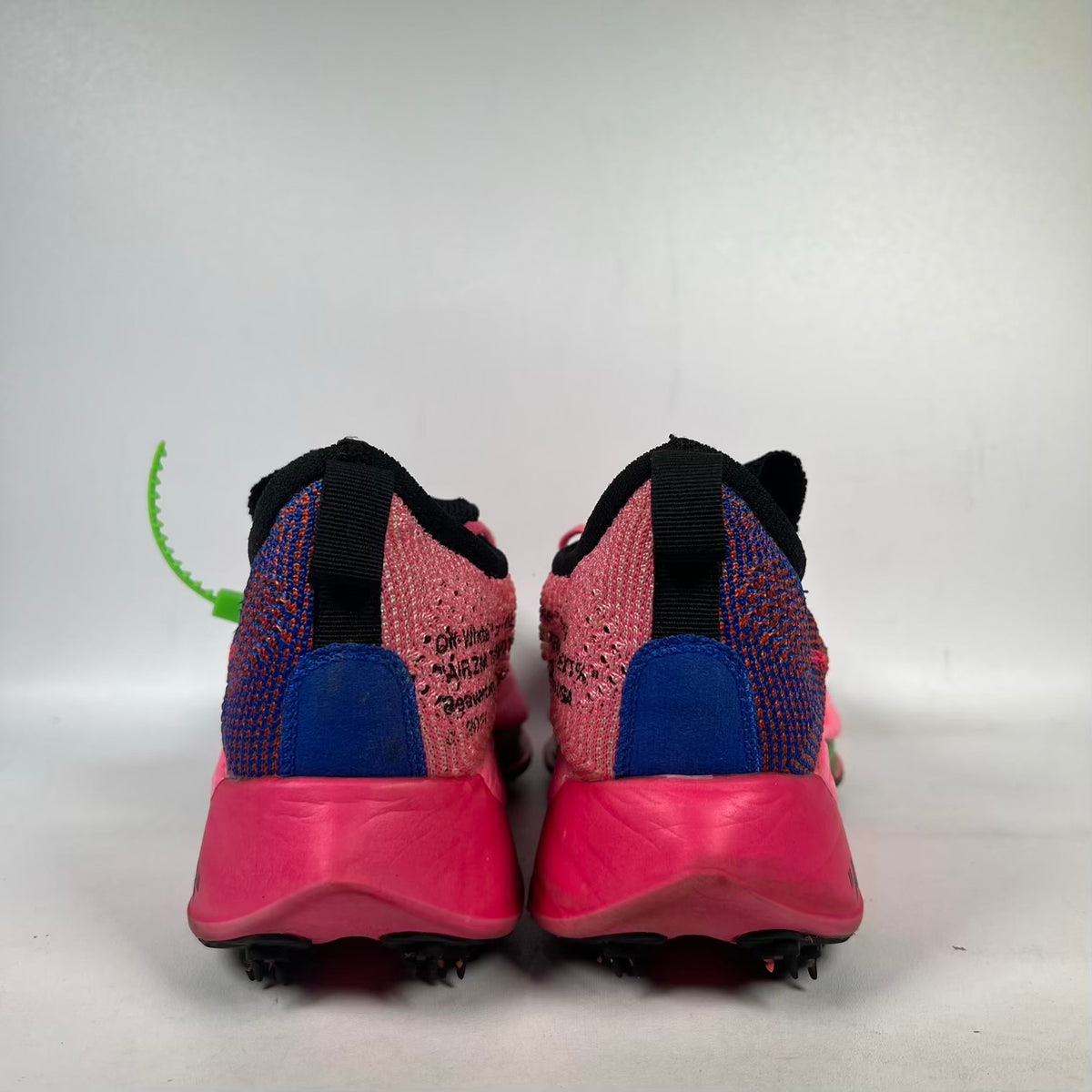 Nike Air Zoom Tempo Next% Flyknit Off-White Racer Blue Pink Glow (2021) Size 7.5 USED S23604