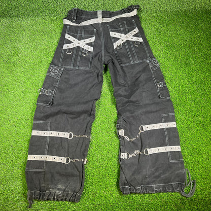 Tripp NYC Black Belted Cargo Utility Pants Size Medium USED x14306