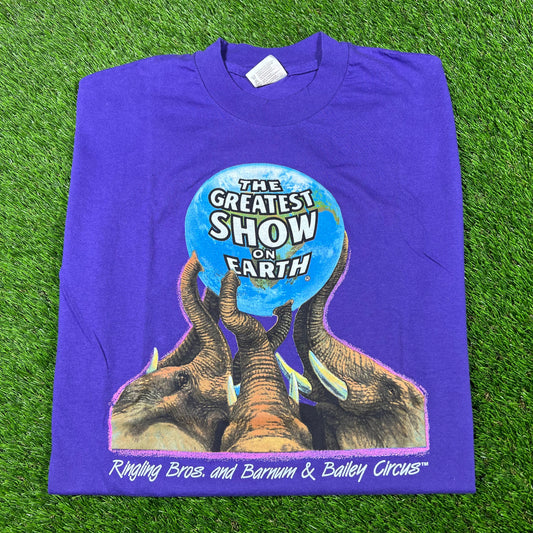 1990s Ringling Bros Circus Purple Tee Size XL USED v16859