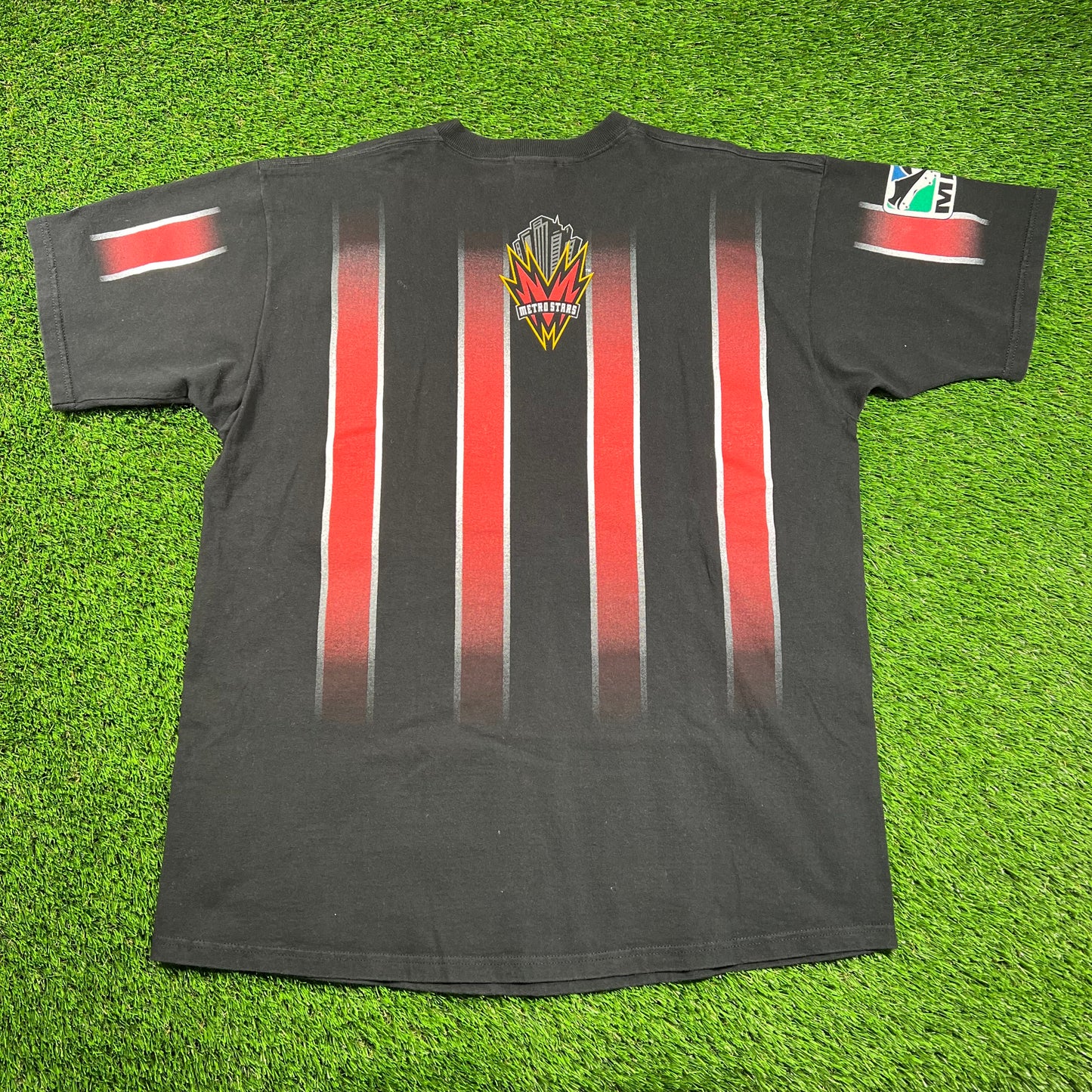 1996 MetroStars Black MLS Jersey Tee Size XL USED v18370