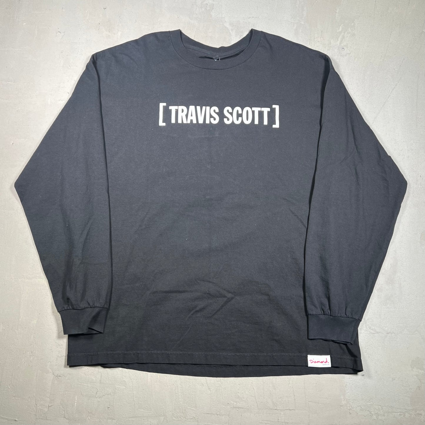 Travis Scott Diamond Supply Black Longsleeve Size XXL USED x15423