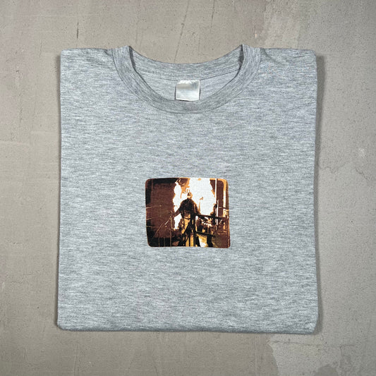 1999 Navy Ssur 'man On Fire Grey Tee Size XL USED x17122