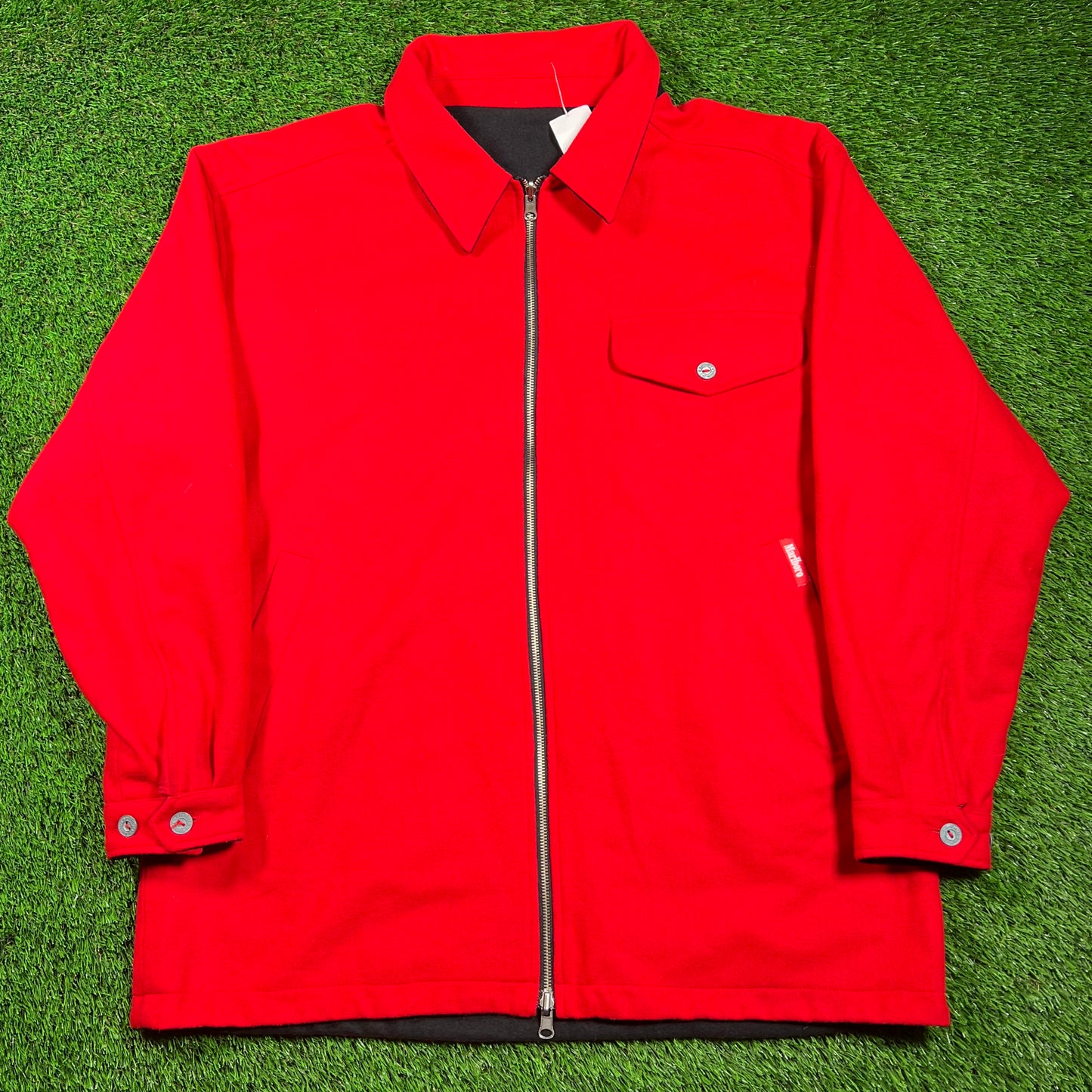 1990s Marlboro Reversible Red/Black Wool Jacket Size Large USED v18571