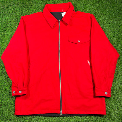 1990s Marlboro Reversible Red/Black Wool Jacket Size Large USED v18571