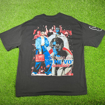 Bad Bunny Modern Rap Graphic Black Tee Size XXL USED v17003