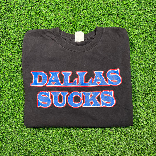 Y2K Family Guy "Dallas Sucks" Black Tee Size Large USED v18562