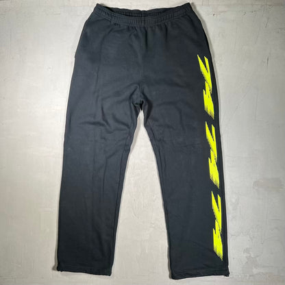 74 Is War BGC Racer Black/Green Sweatpants Size Large USED x18499