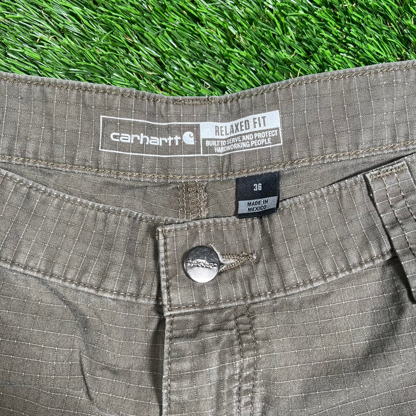 Carhartt Cargo Green Shorts Size 36 USED v18085