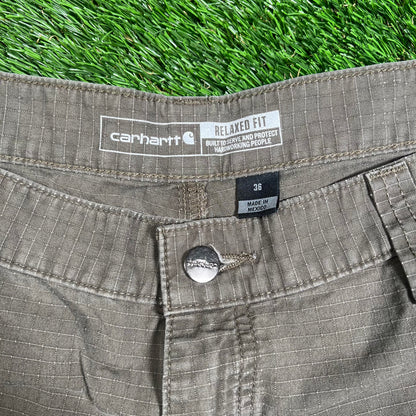 Carhartt Cargo Green Shorts Size 36 USED v18085