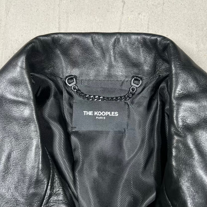 The Kooples Black Leather Moto Jacket Size XL USED x18508