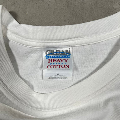 2001 Super Bowl Giants Ravens White Tee Size XL USED v20295