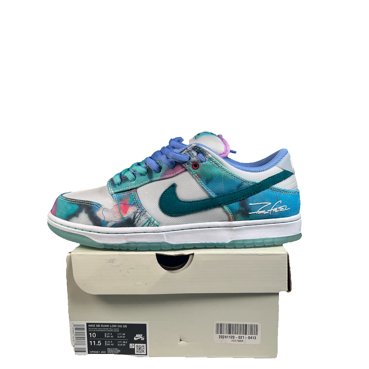 Nike SB Dunk Low Futura Bleached Aqua (2024) Size 10 USED s23195