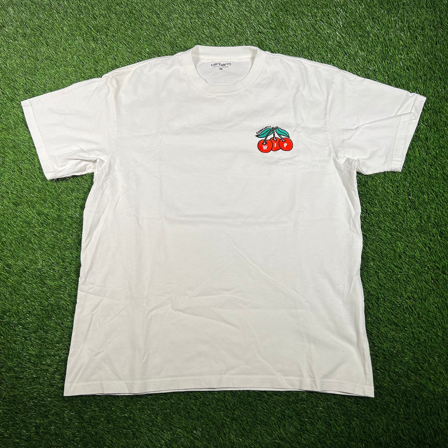 Carhartt Whip Cherry's White Tee Size Medium USED v18009