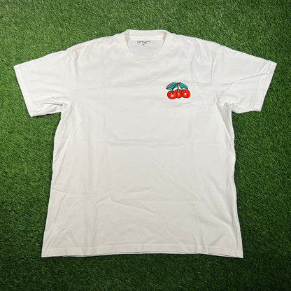 Carhartt Whip Cherry's White Tee Size Medium USED v18009