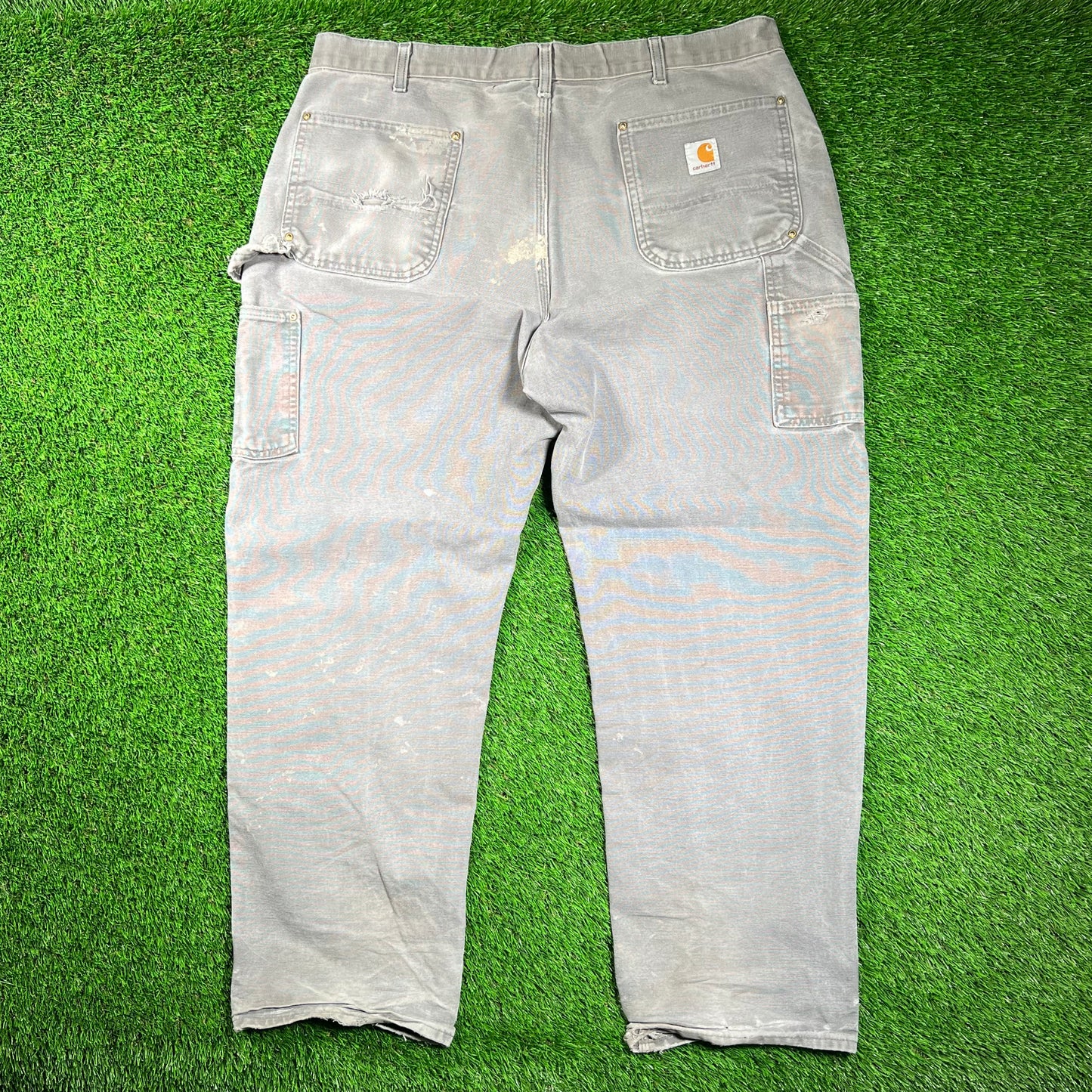 Carhartt Grey Double Knee Carpenter Pants Size 38x29 USED v18419