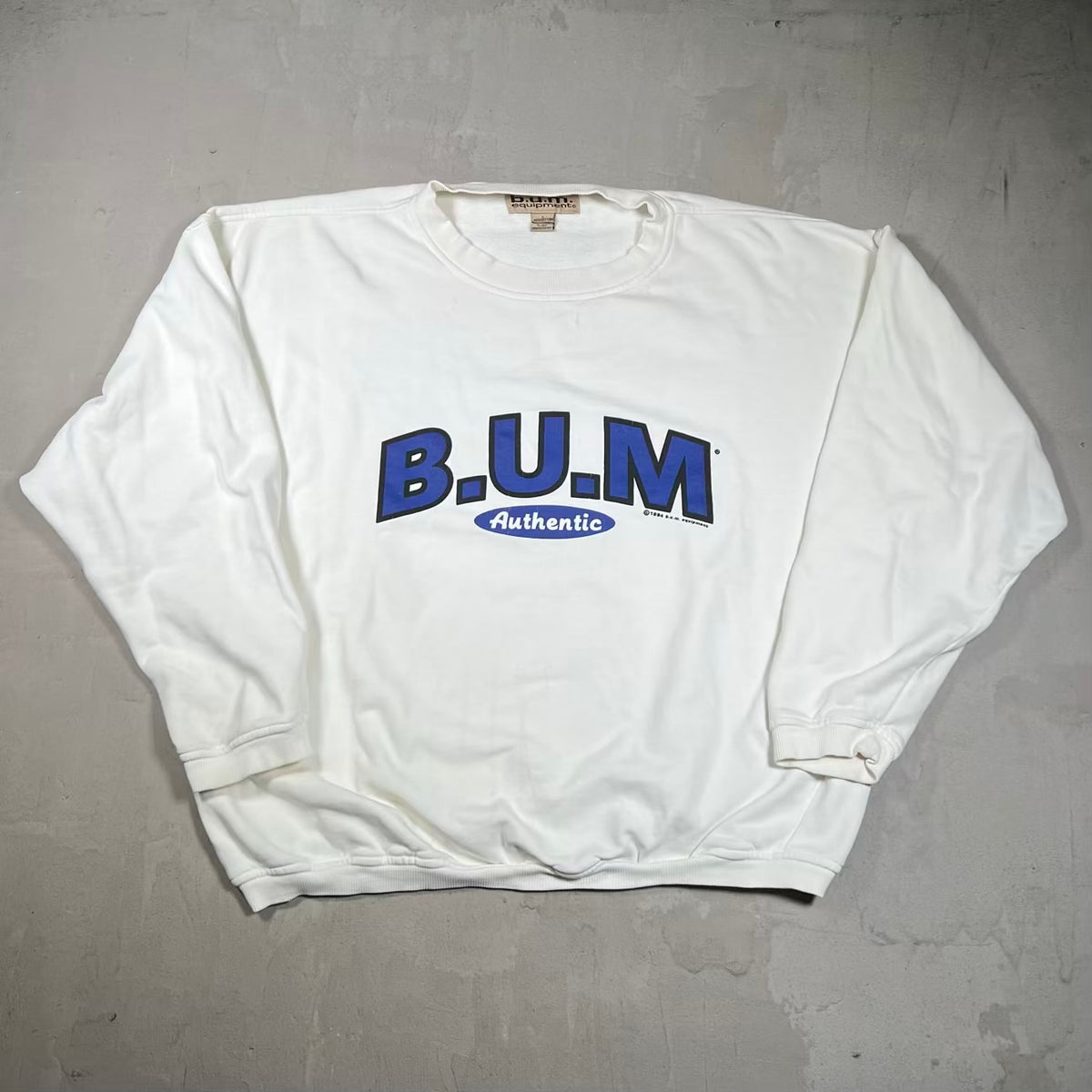1994 BUM Equipment White Crewneck Size Large USED v20330