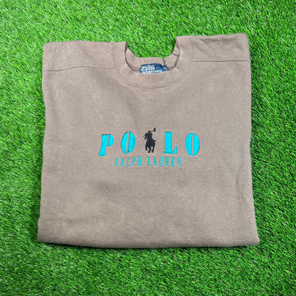 1990s Polo Ralph Lauren Grey Crewneck Size XL USED v18720