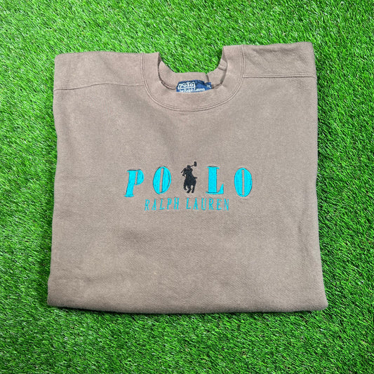 1990s Polo Ralph Lauren Grey Crewneck Size XL USED v18720