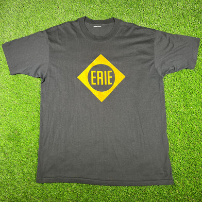 1990s Erie Railroad Black Tee Size XL USED v16860