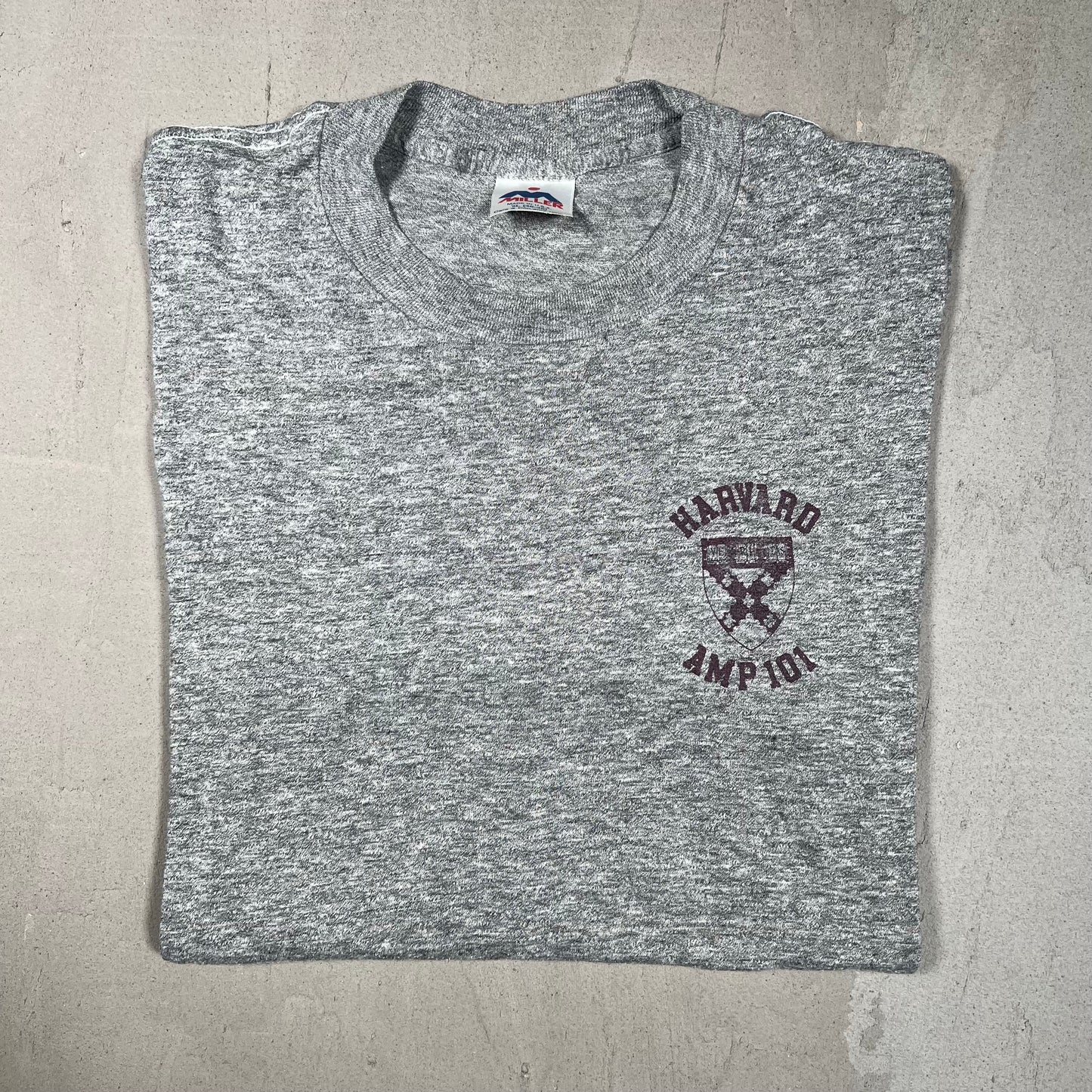 1980s Harvard Heather Grey Tee Size XL USED v16864