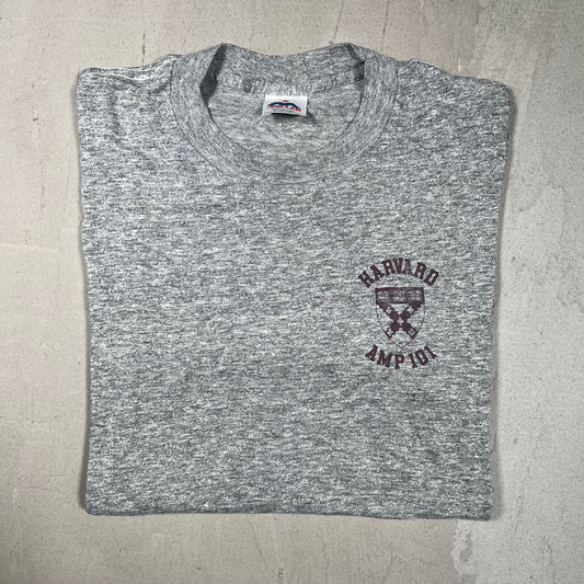 1980s Harvard Heather Grey Tee Size XL USED v16864