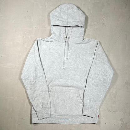Supreme Small Box Logo Grey on Grey Hoodie Size Medium USED x18498