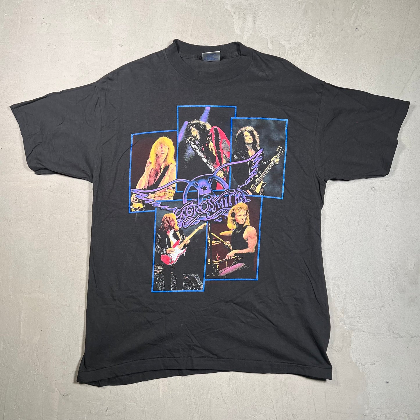 1990 Aerosmith North American Pump Tour Black Tee Size Large USED v16631