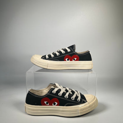 Converse CDG Black Low Top Size 3.5 USED s18389