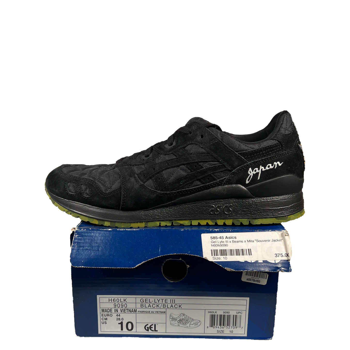 Asics Gel-Lyte 3 Beams Mita Souvenir Jacket Black (2016) Size 10 USED s19171