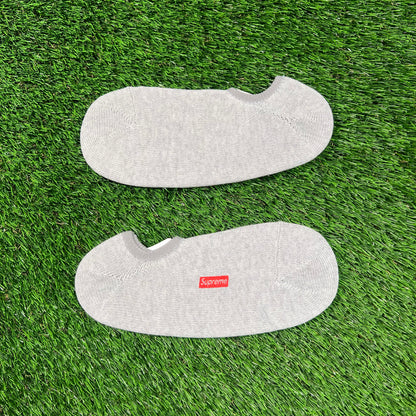 Supreme Grey No Show Sock 2pack (2015) NEW x16347